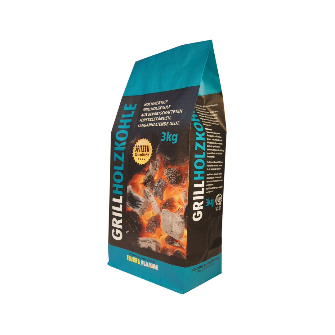 Grillholzkohle türkise Tüte
